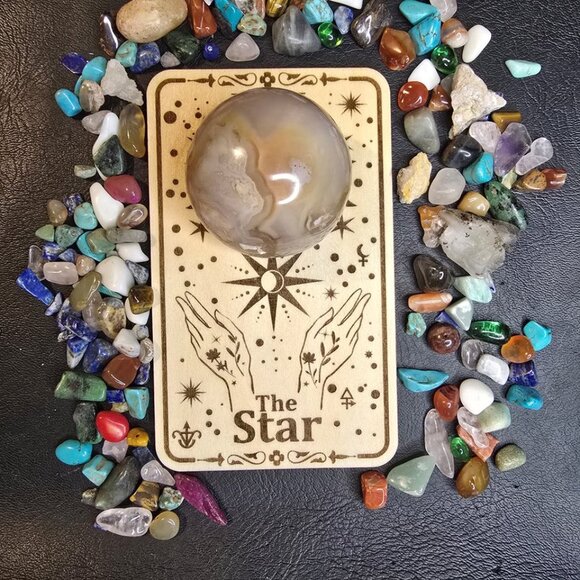 The Star Tarot Card Crystal Sphere Stand - Picture 2 of 6